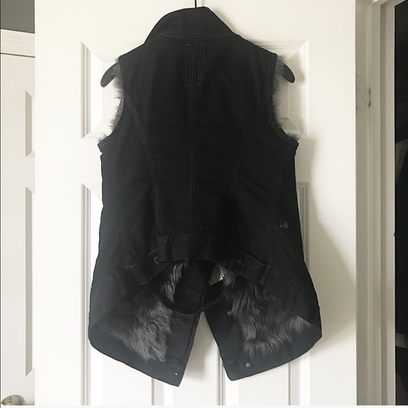 RICK OWENS DRKSHDW | FUR DENIM VEST | REVERSIBLE - Picture 5 of 8